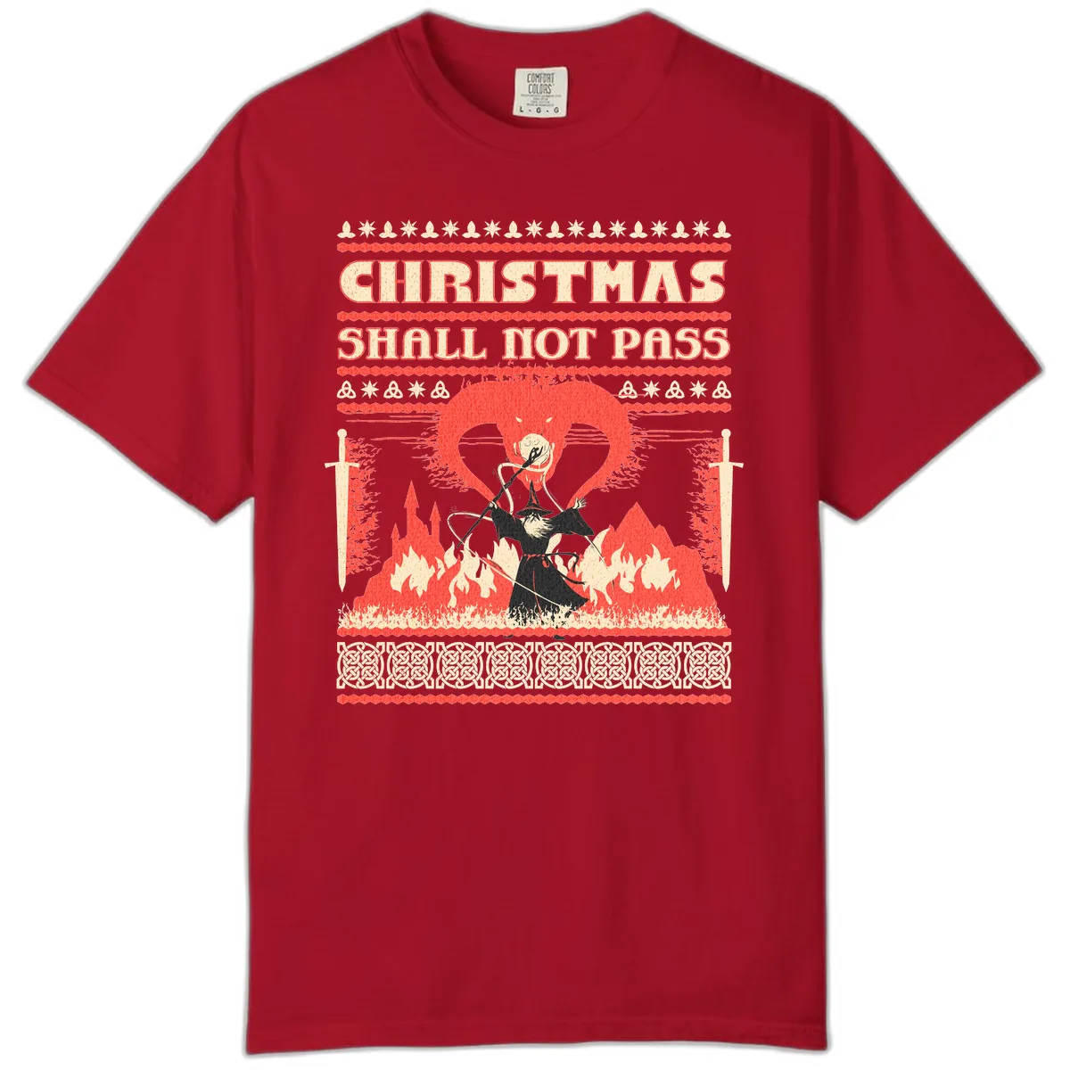 Christmas Shall Not Pass Wizard Comfort Color in Red