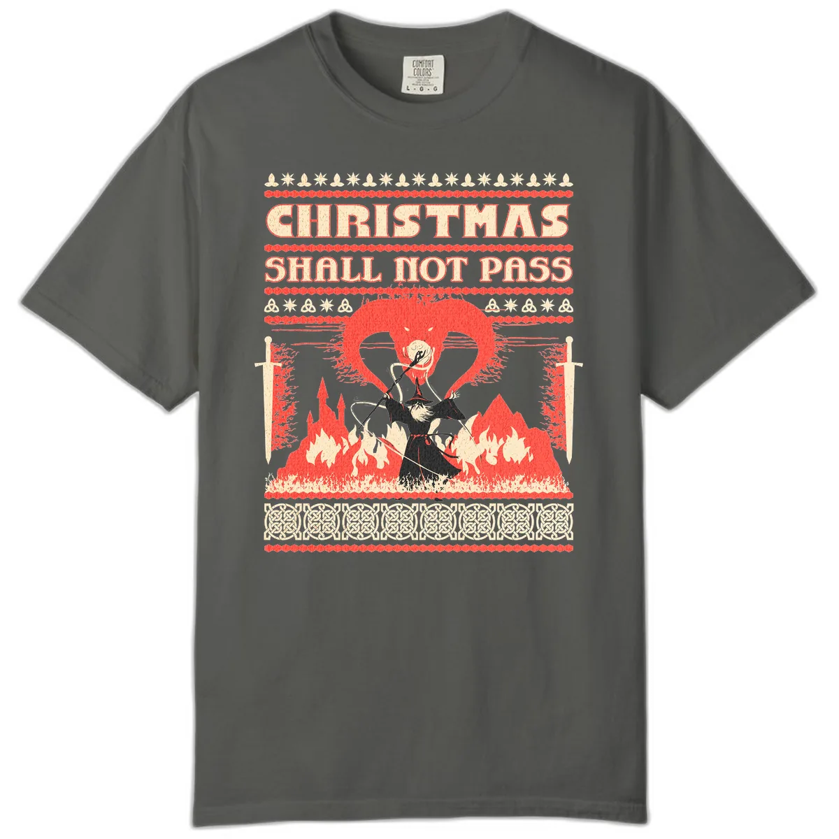 Christmas Shall Not Pass Wizard Comfort Color in Pepper