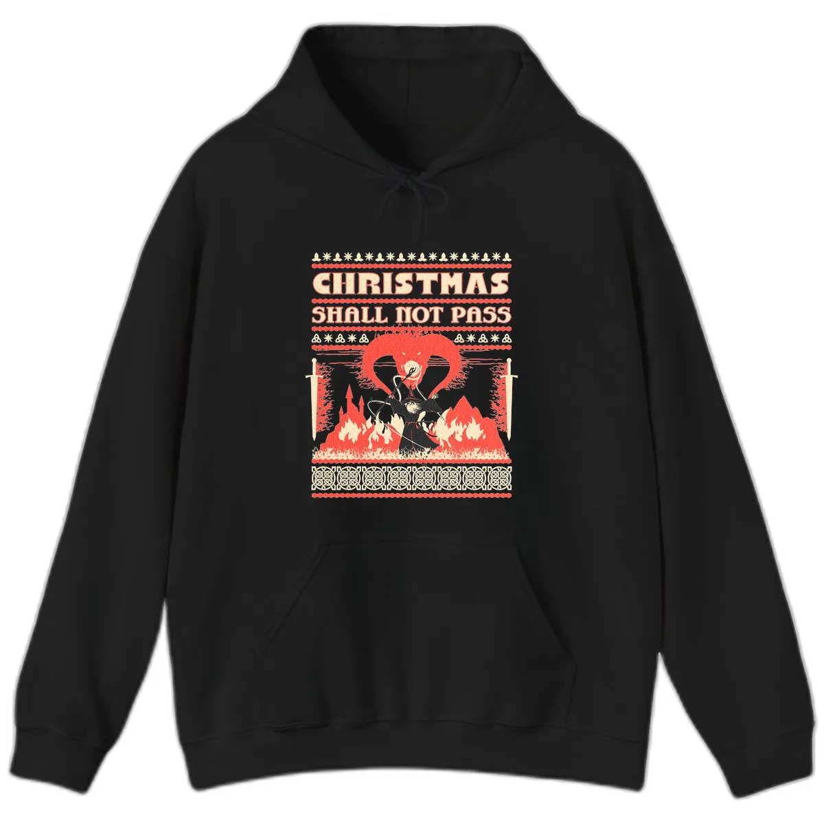 Christmas Shall Not Pass Wizard Hoodie in Black