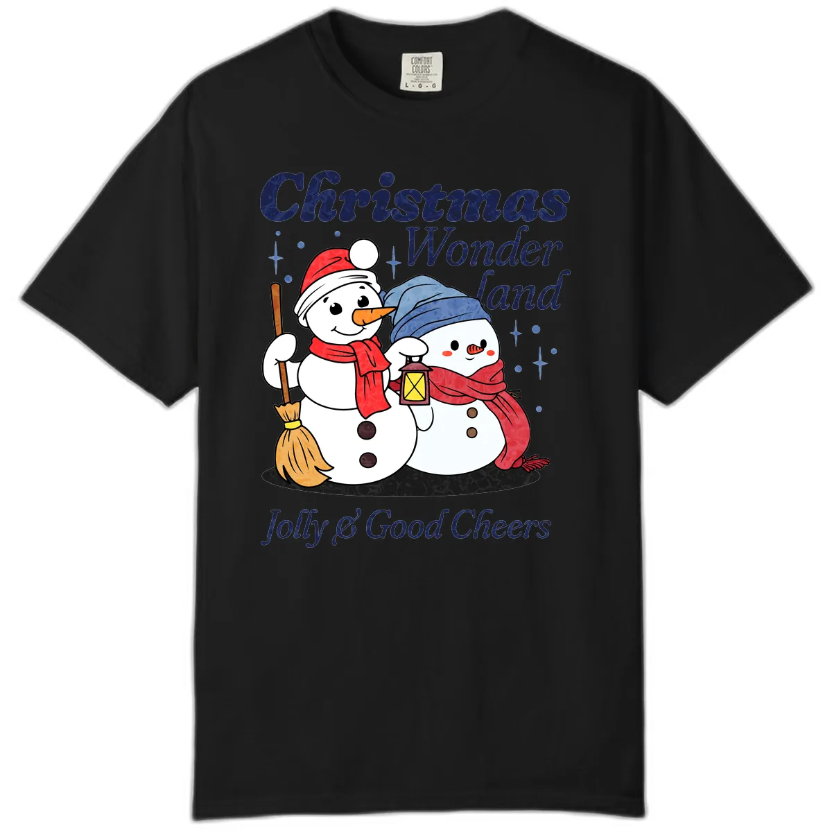 Christmas Wonderland Snowmen Comfort Color in Black