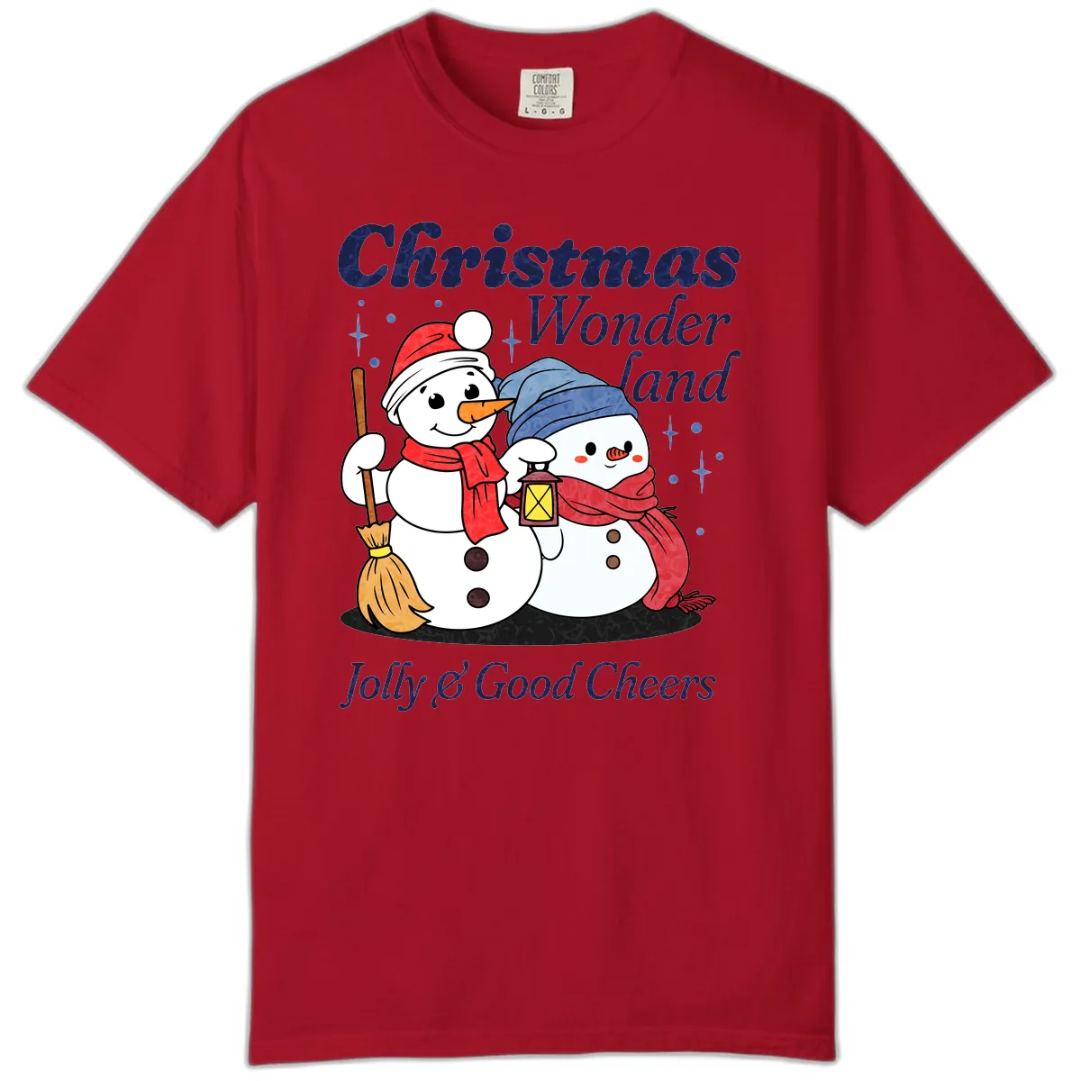 Christmas Wonderland Snowmen Comfort Color in Red