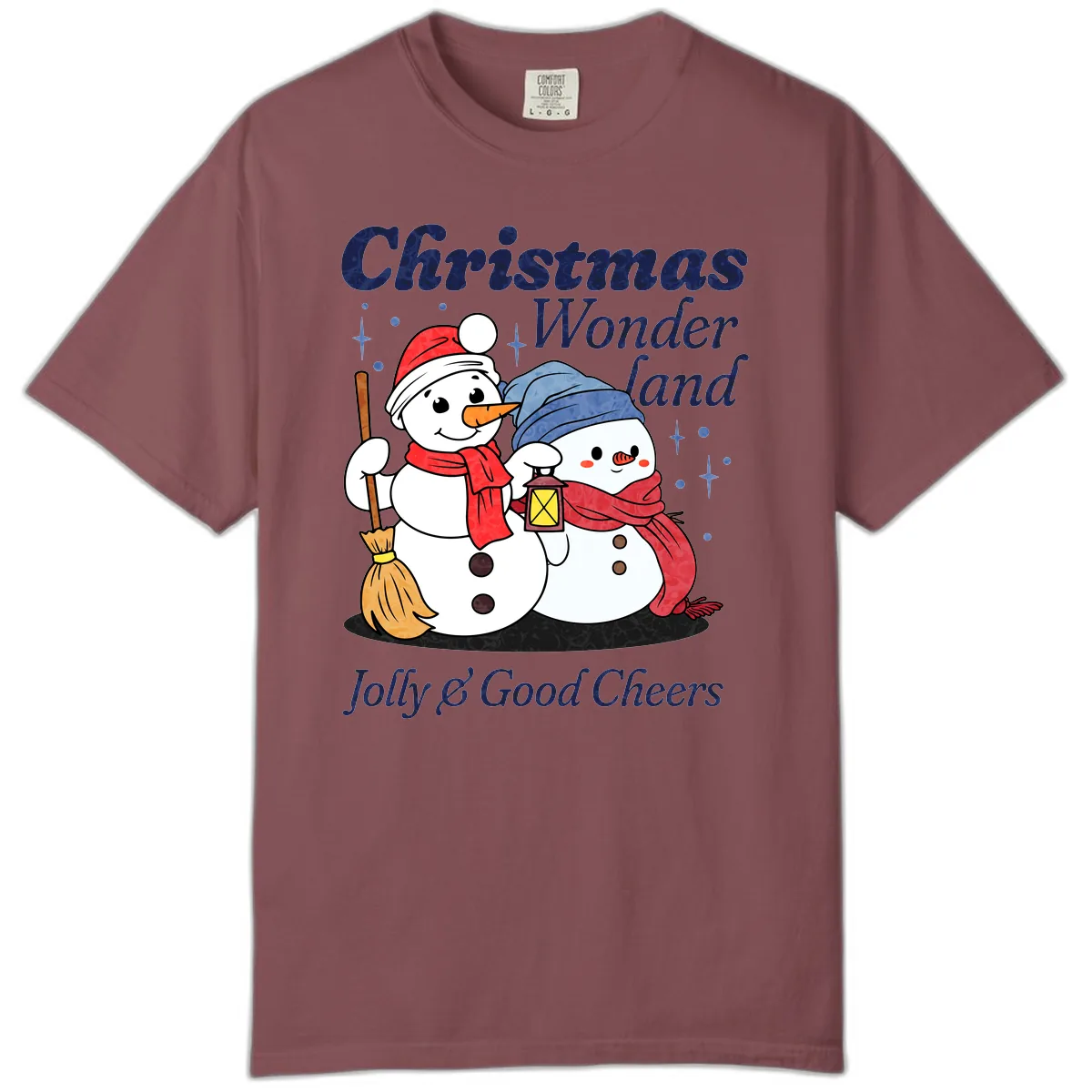 Christmas Wonderland Snowmen Comfort Color in Brick