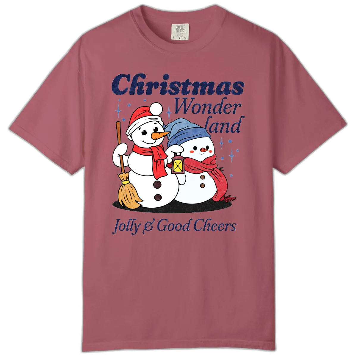 Christmas Wonderland Snowmen Comfort Color in Crimson