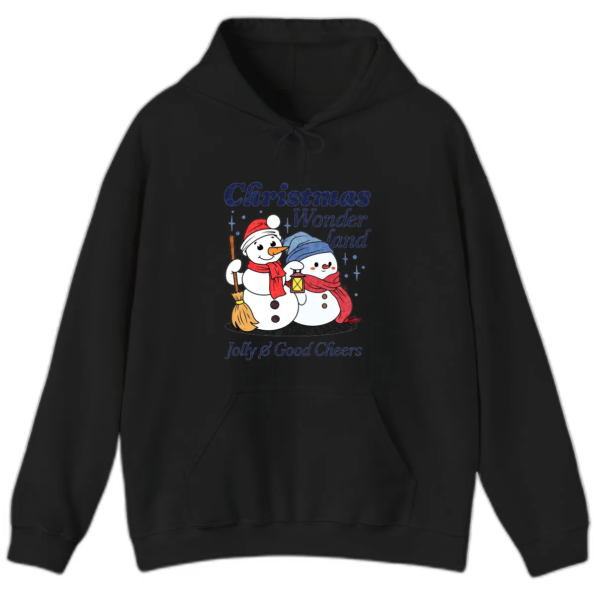 Christmas Wonderland Snowmen Hoodie in Black