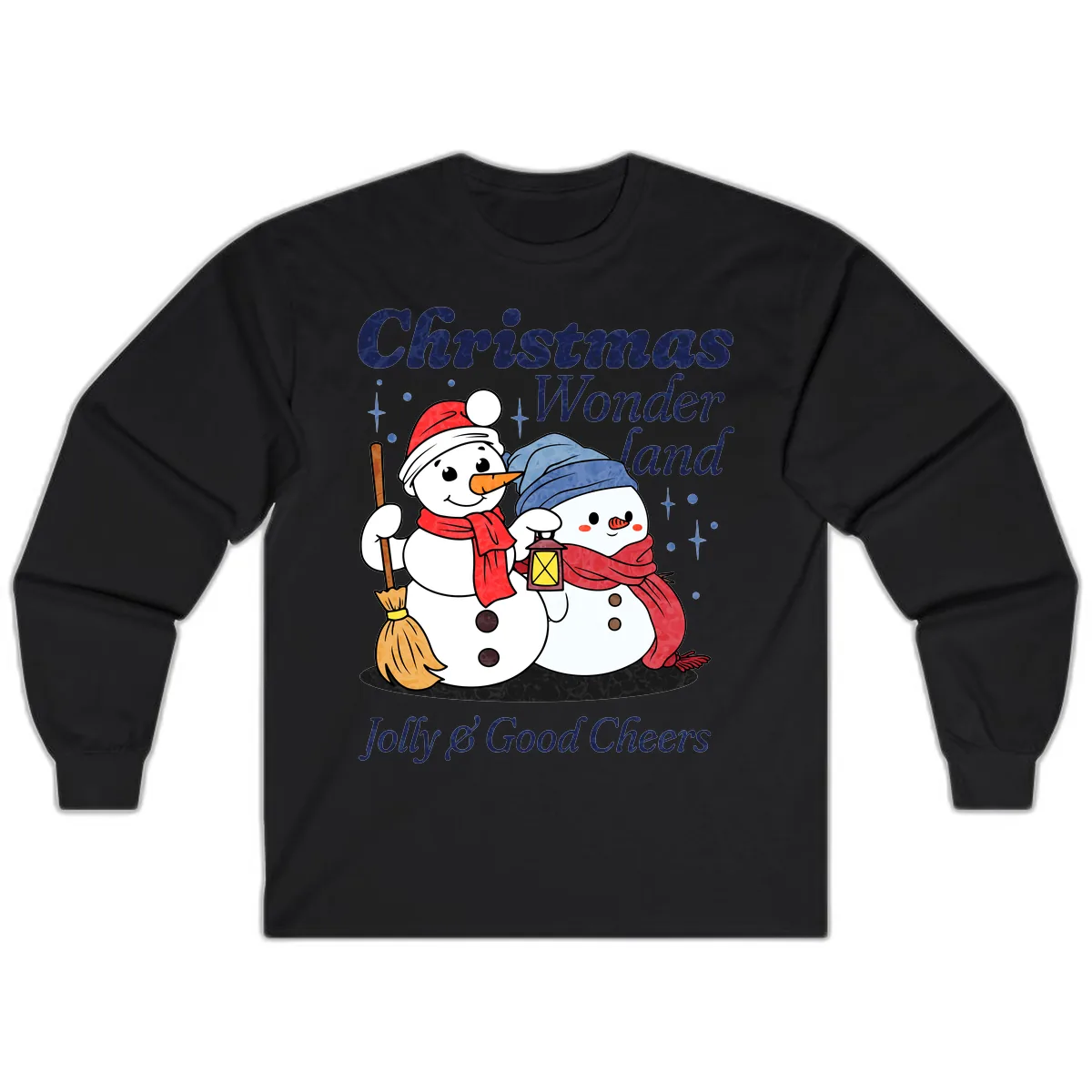 Christmas Wonderland Snowmen Long Sleeve in Black