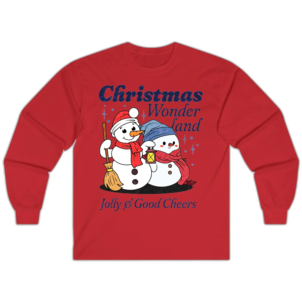 Christmas Wonderland Snowmen Long Sleeve in Red