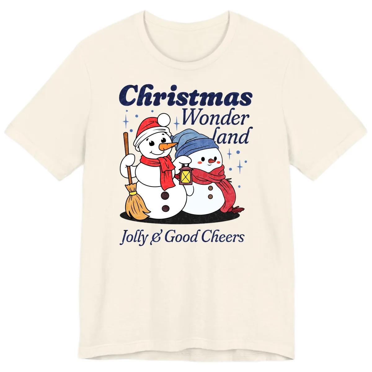 Christmas Wonderland Snowmen Premium T-Shirt in Natural