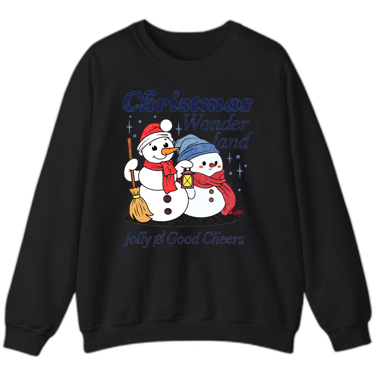 Christmas Wonderland Snowmen Sweatshirt in Black