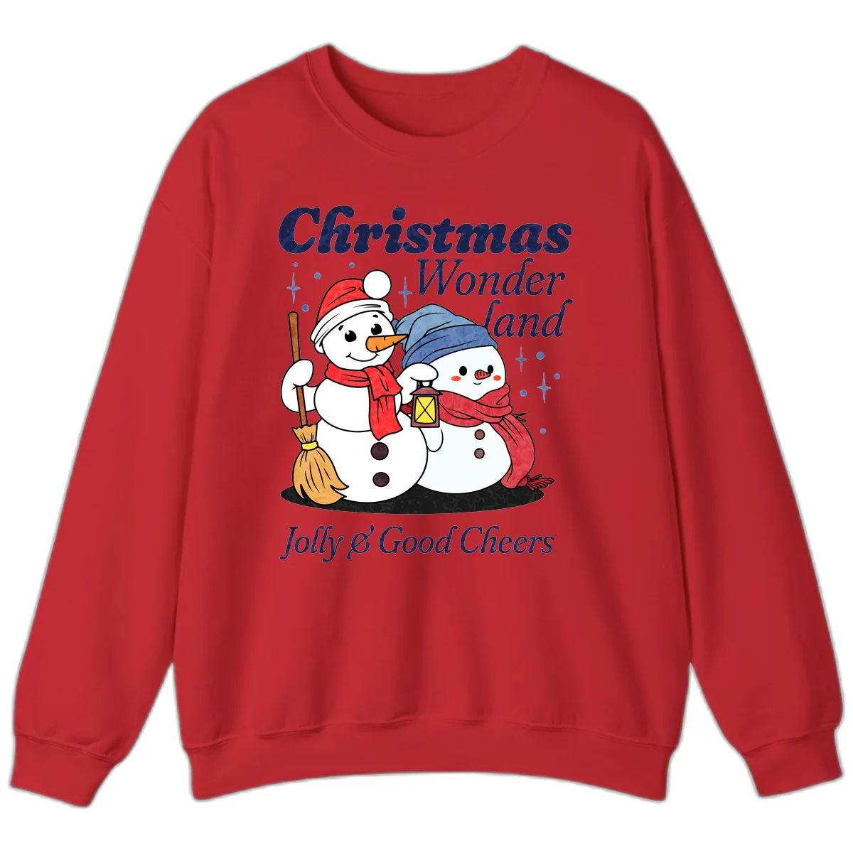 Christmas Wonderland Snowmen Sweatshirt in Red