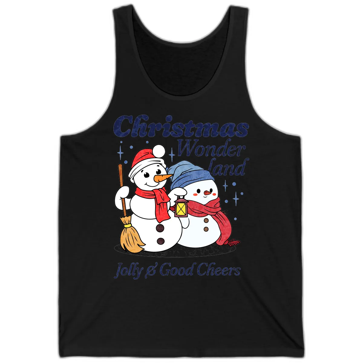 Christmas Wonderland Snowmen Tank in Black