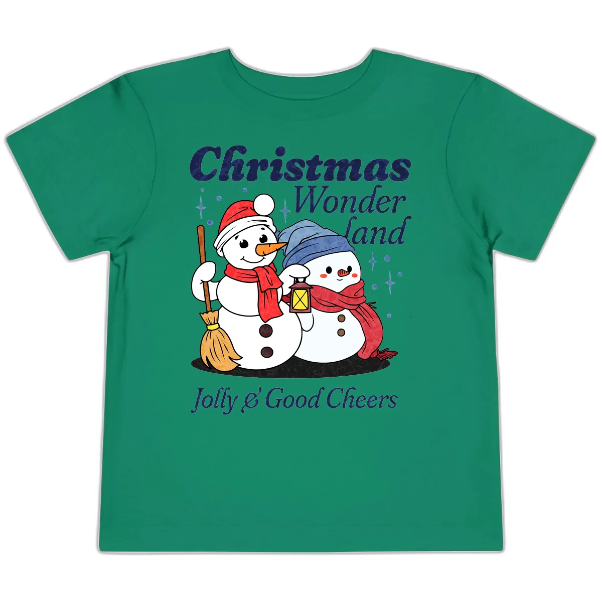 Christmas Wonderland Snowmen Toddler T-Shirt in Kelly