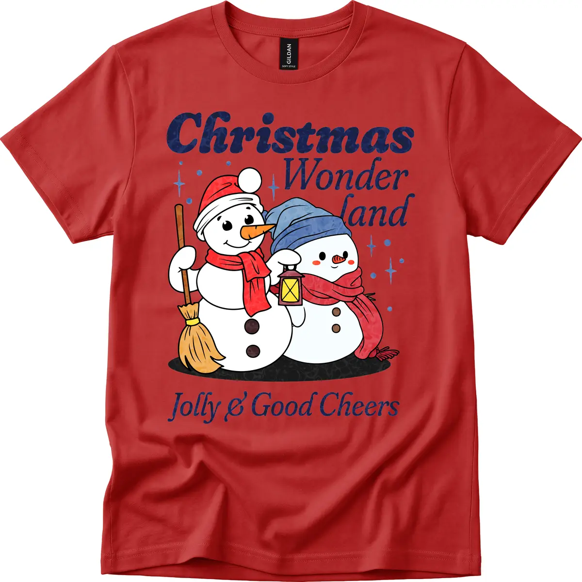 Christmas Wonderland Snowmen T-Shirt in Red