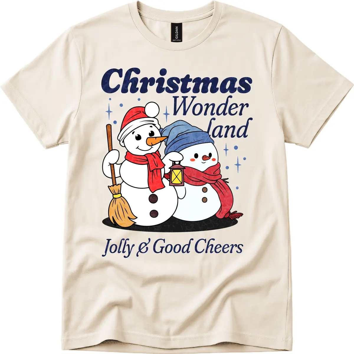 Christmas Wonderland Snowmen T-Shirt in Natural