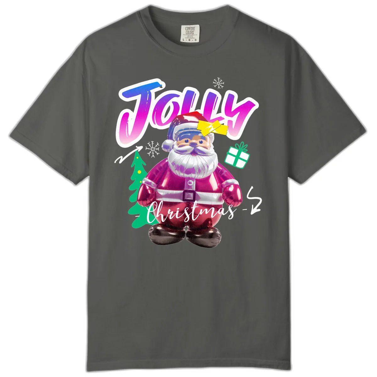 Jolly Christmas Santa Balloon Comfort Color in Pepper