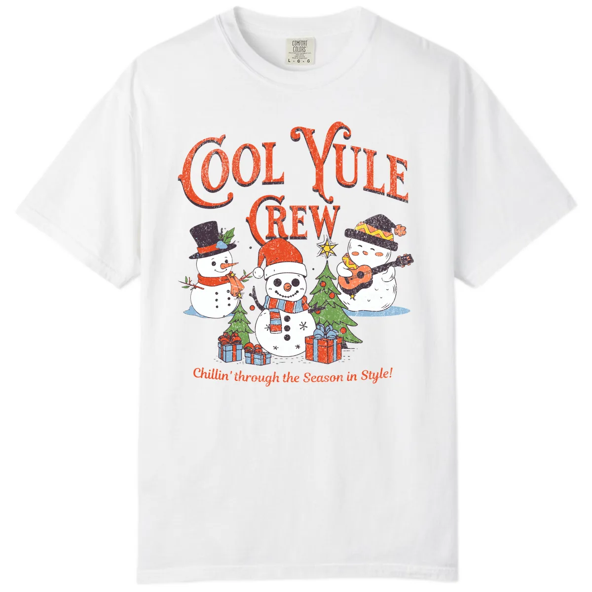 Cool Yule Crew Holiday Design Comfort Color in White