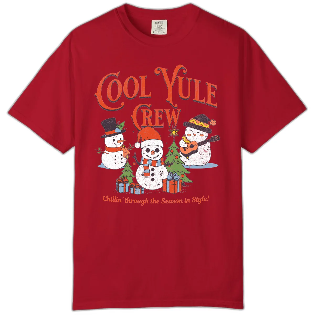 Cool Yule Crew Holiday Design Comfort Color in Red