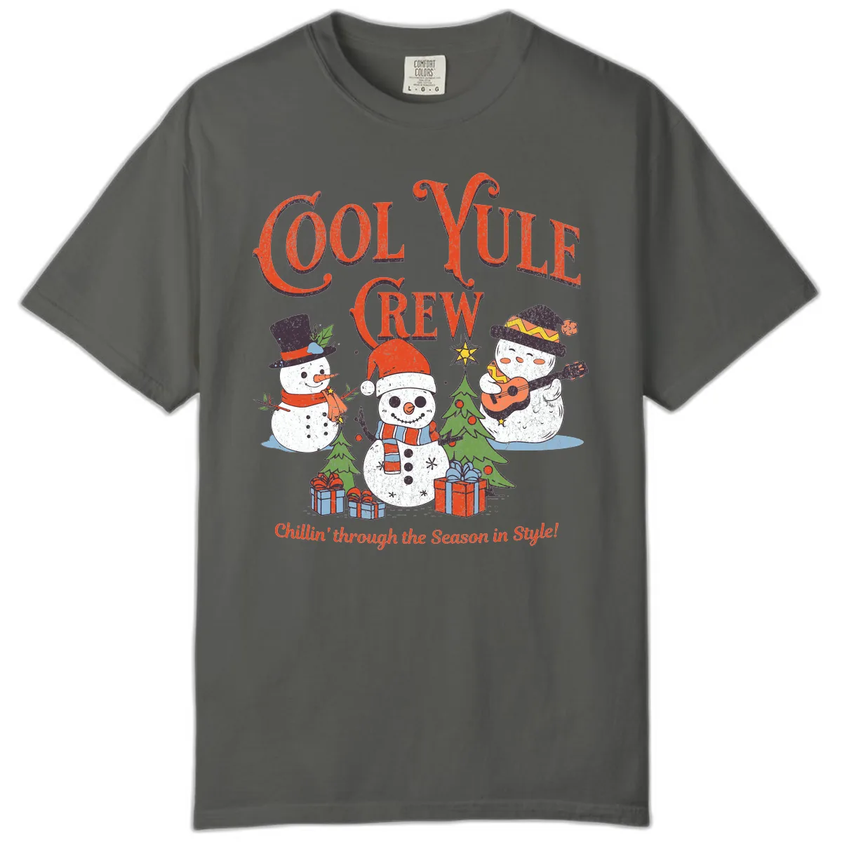 Cool Yule Crew Holiday Design Comfort Color in Pepper