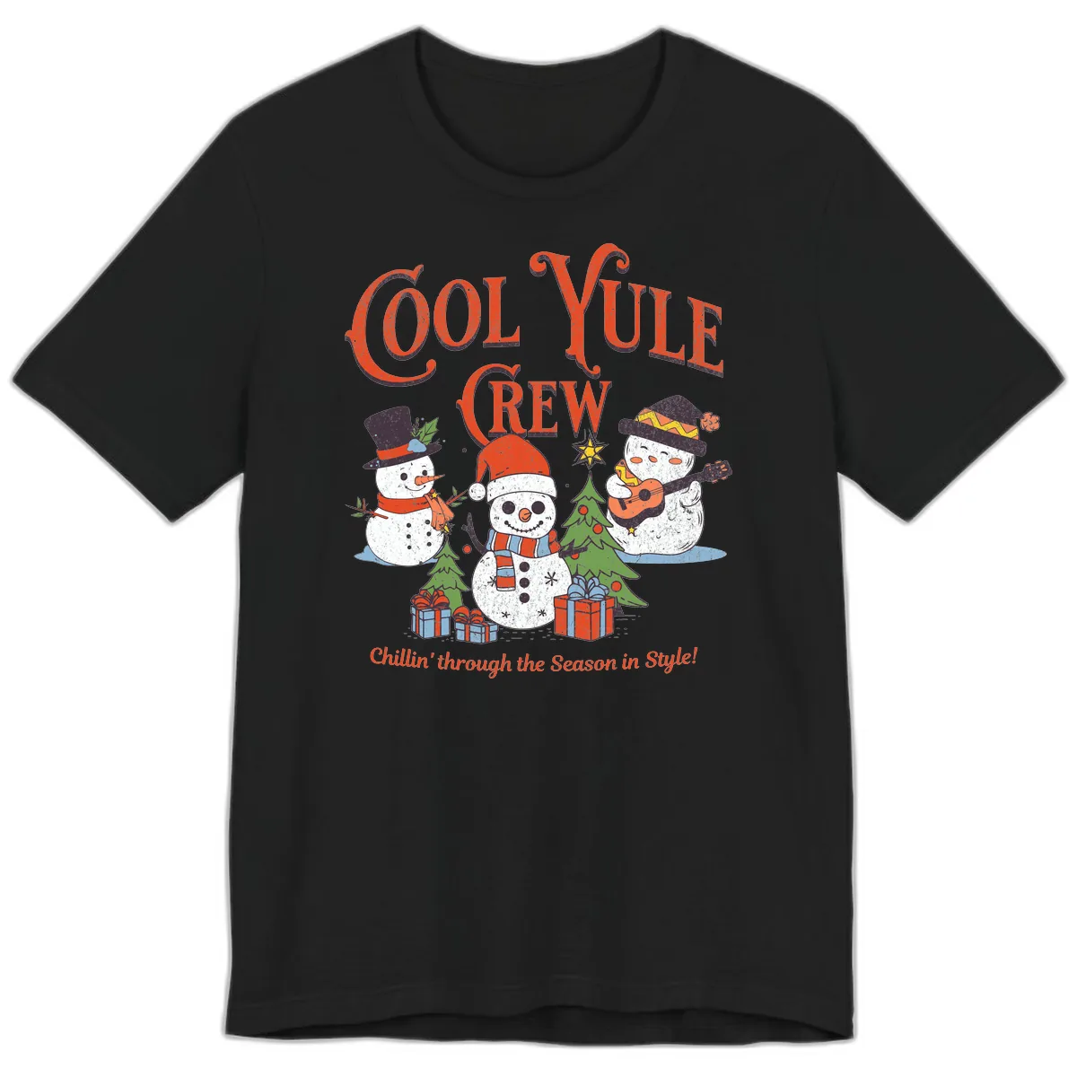 Cool Yule Crew Holiday Design Premium T-Shirt in Black