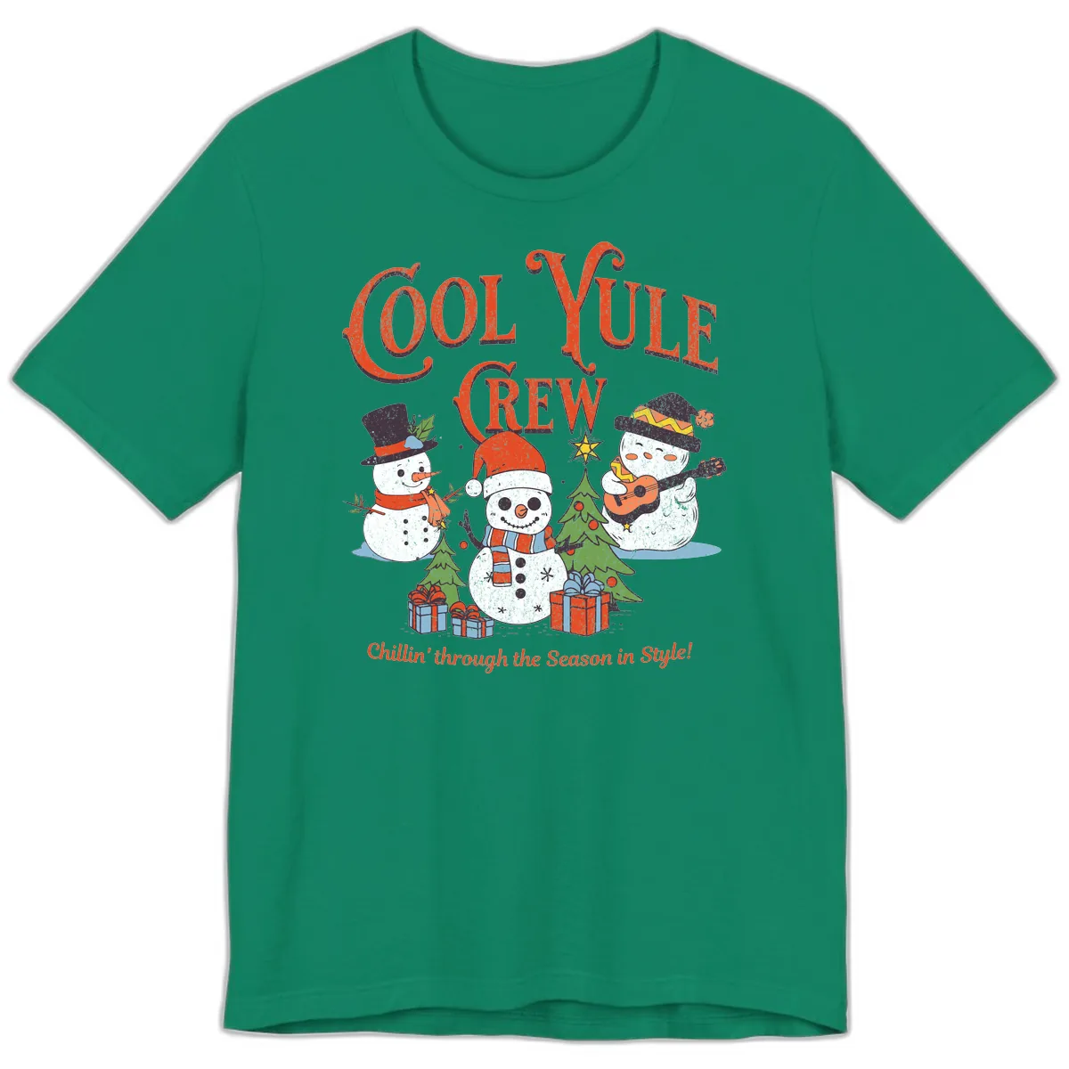 Cool Yule Crew Holiday Design Premium T-Shirt in Kelly