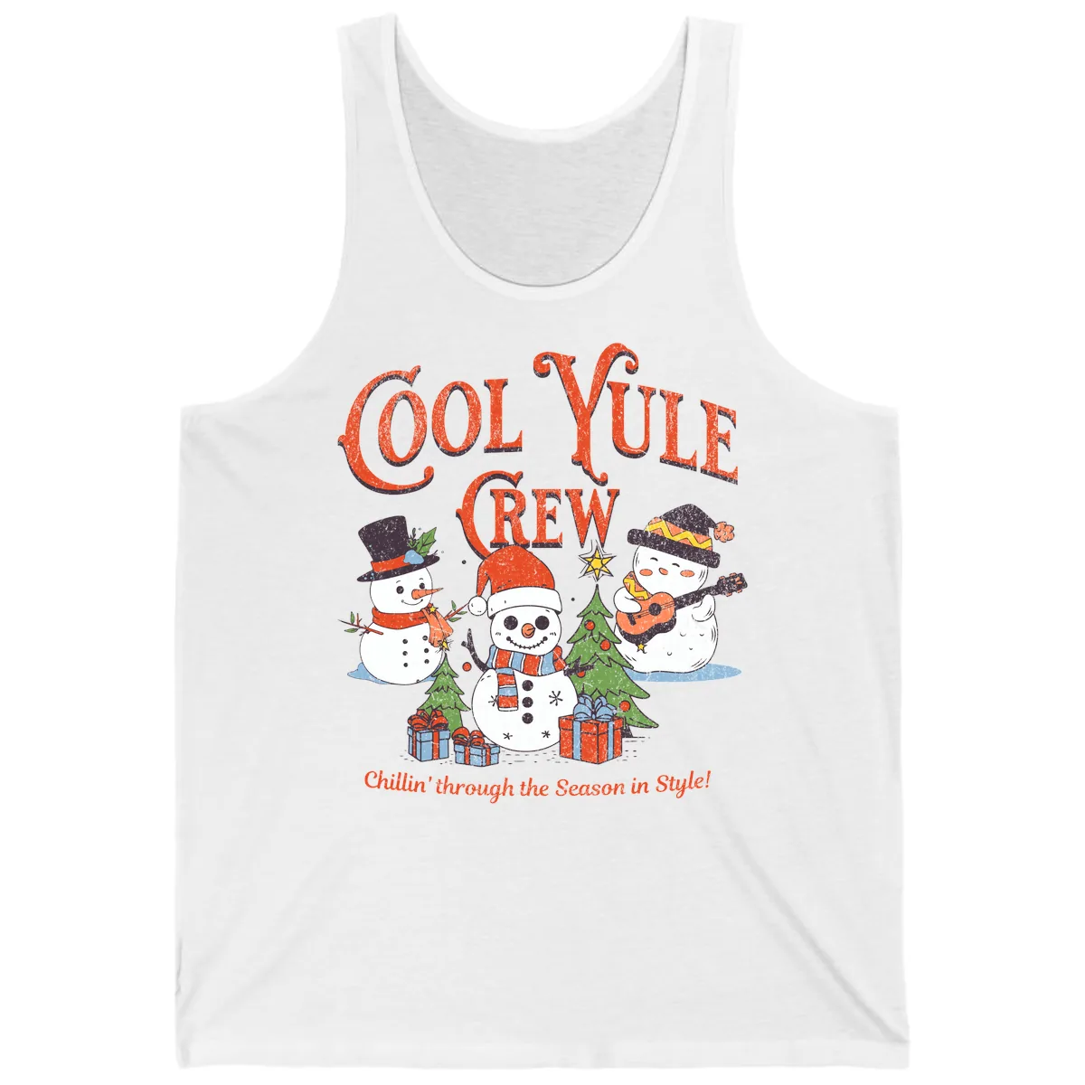 Cool Yule Crew Holiday Design Tank in White