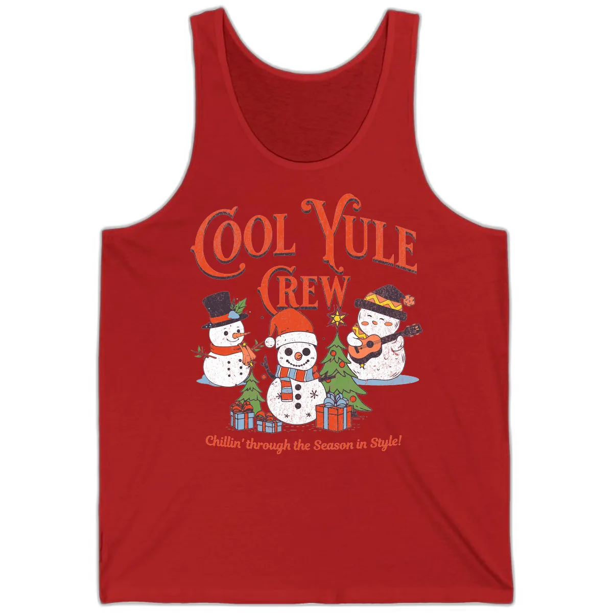 Cool Yule Crew Holiday Design Tank in Red
