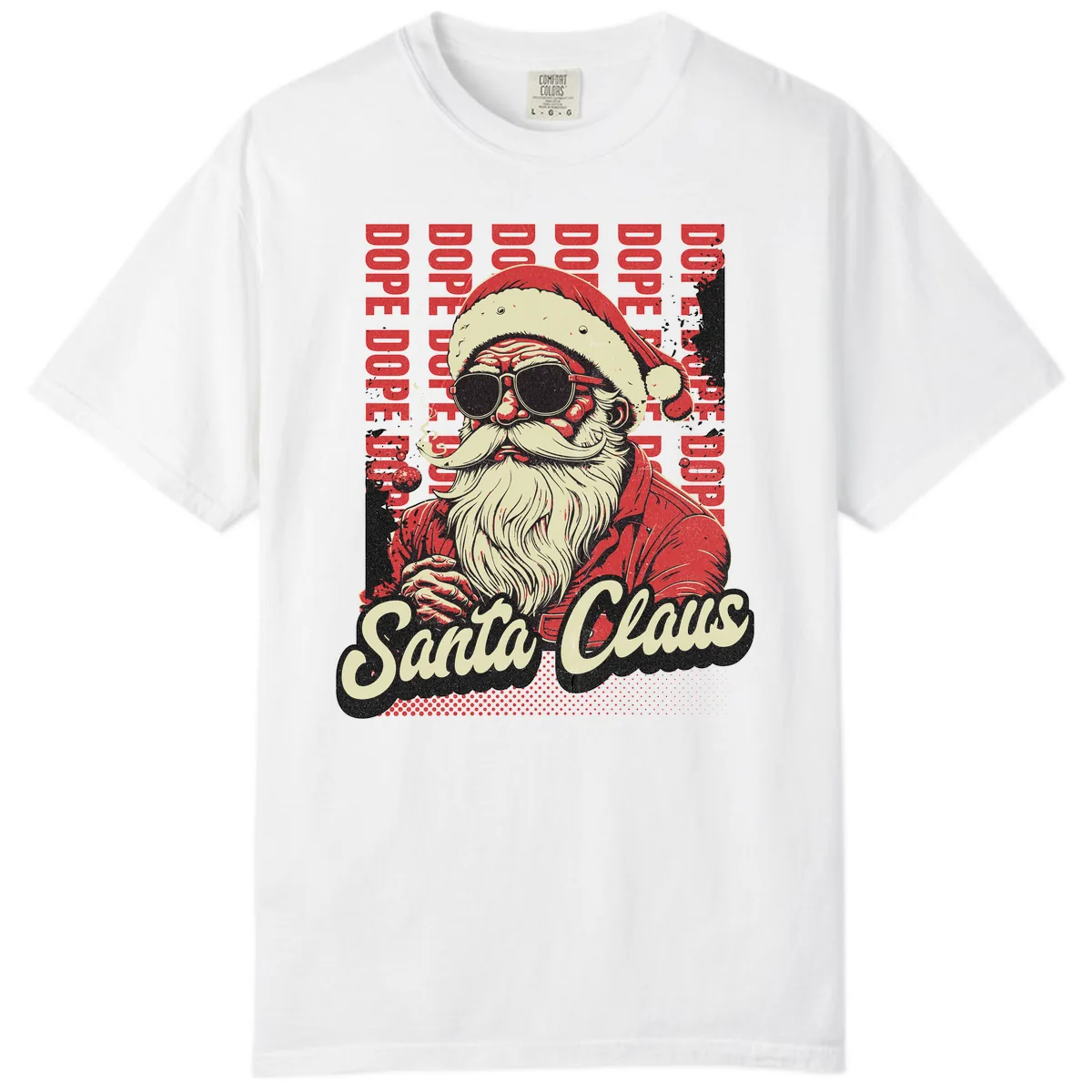 Santa Claus Smoking Weed Christmas Design Comfort Color in White