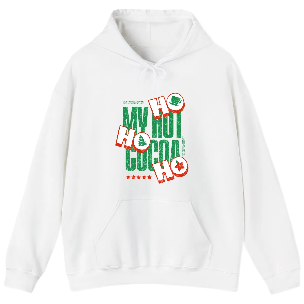 My Hot Cocoa Ho Ho Ho Hoodie in White