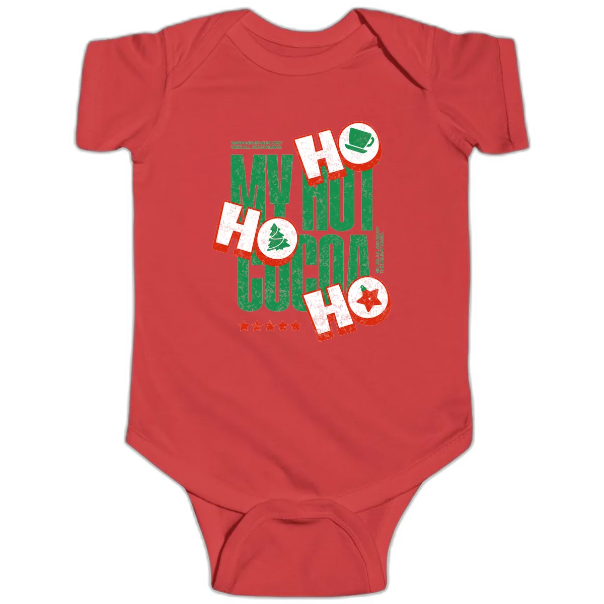 My Hot Cocoa Ho Ho Ho Baby Onesie in Red