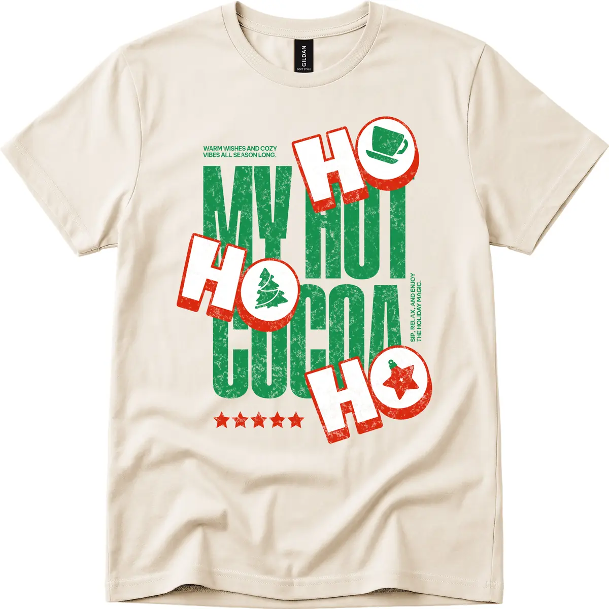 My Hot Cocoa Ho Ho Ho T-Shirt in Natural