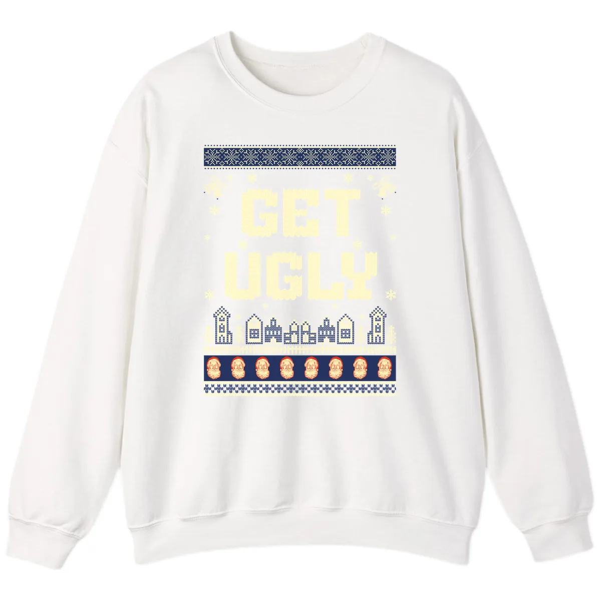 Get Ugly Christmas Sweater Design Sweatshirt in White