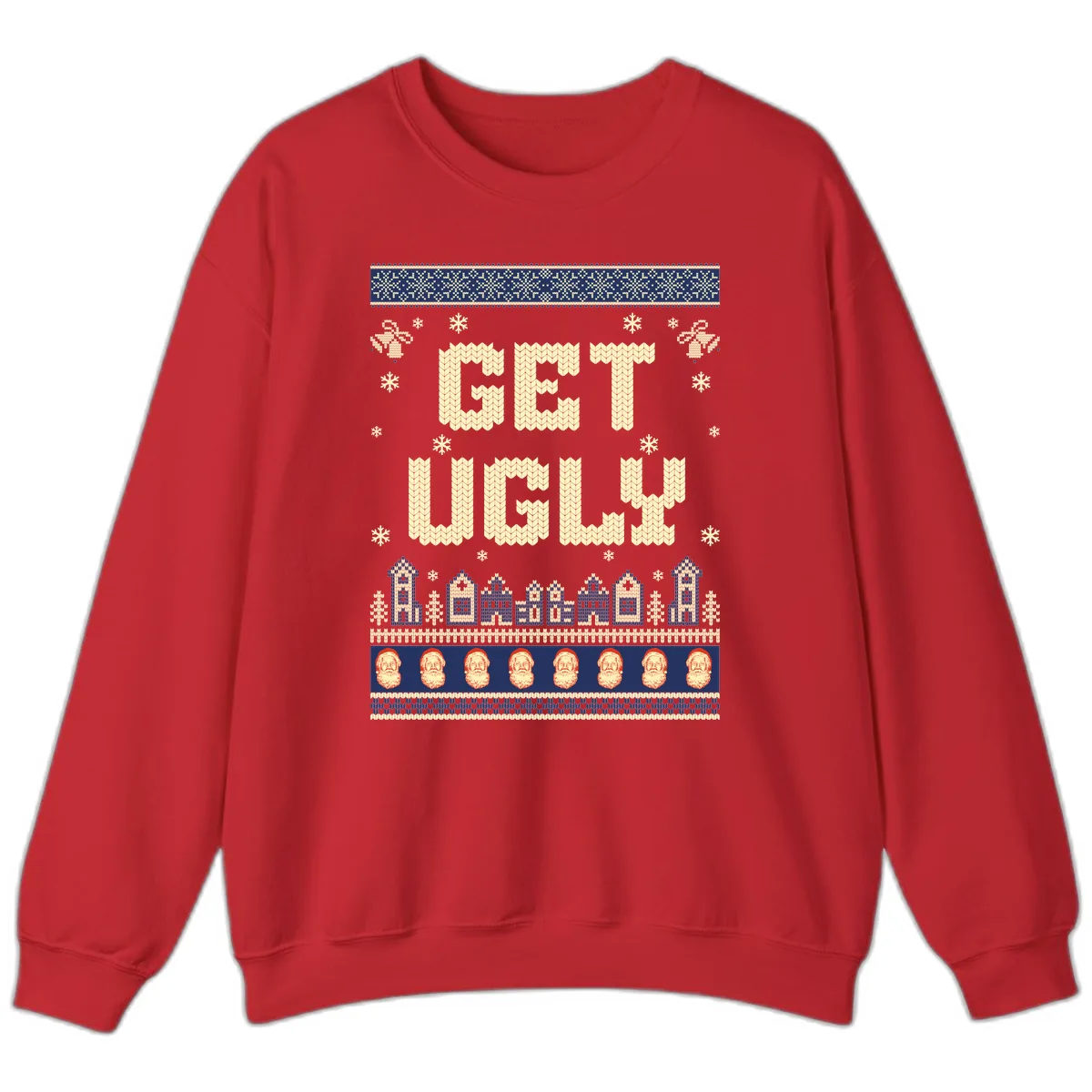 Get Ugly Christmas Sweater Design Sweatshirt in Red