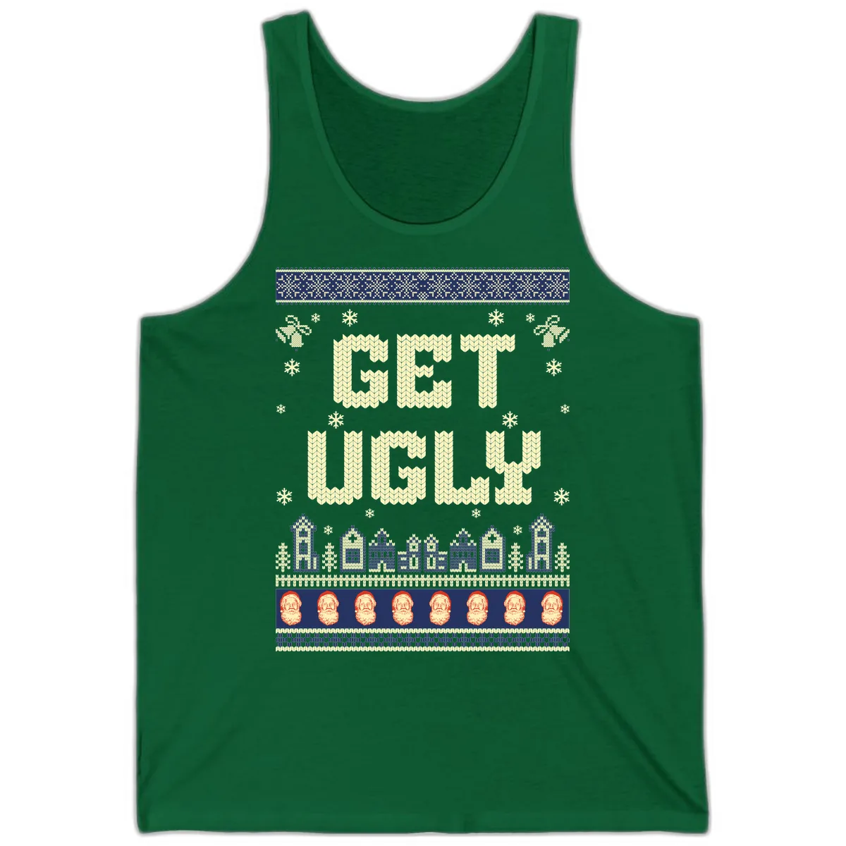 Get Ugly Christmas Sweater Design Tank in Kelly