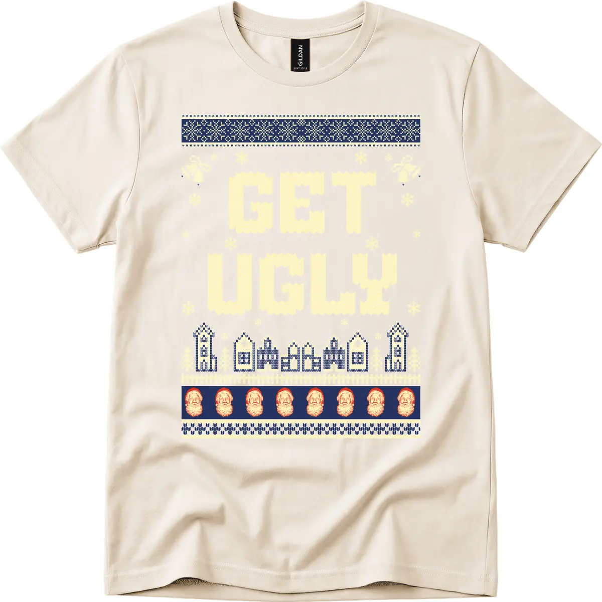 Get Ugly Christmas Sweater Design T-Shirt in Natural