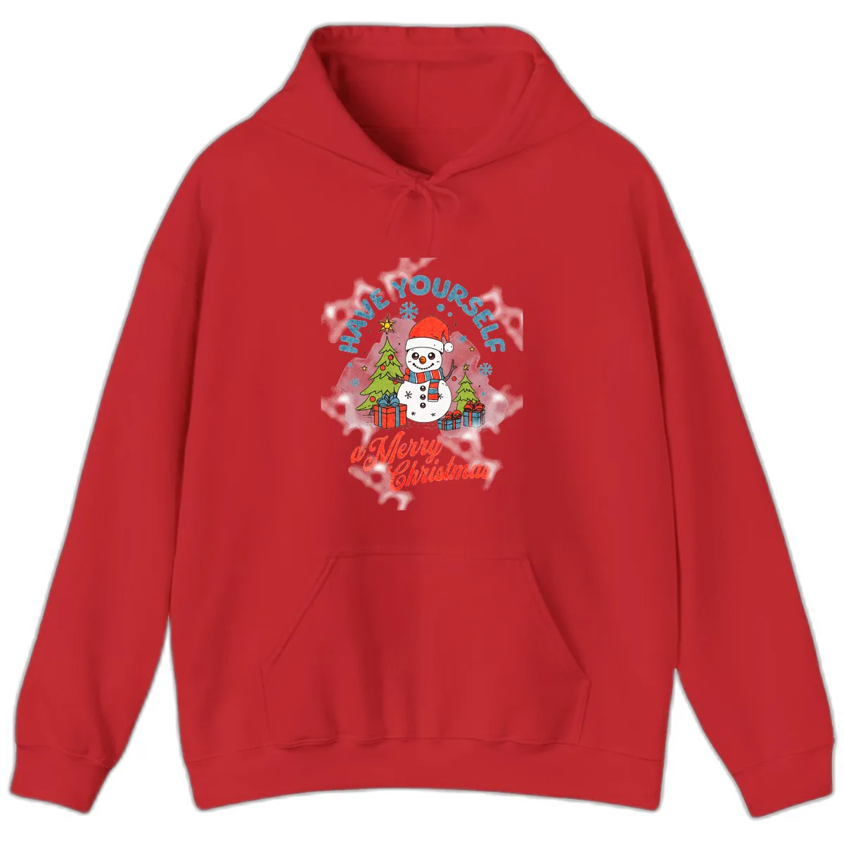 Have Yourself A Merry Snowman Christmas Hoodie in Red