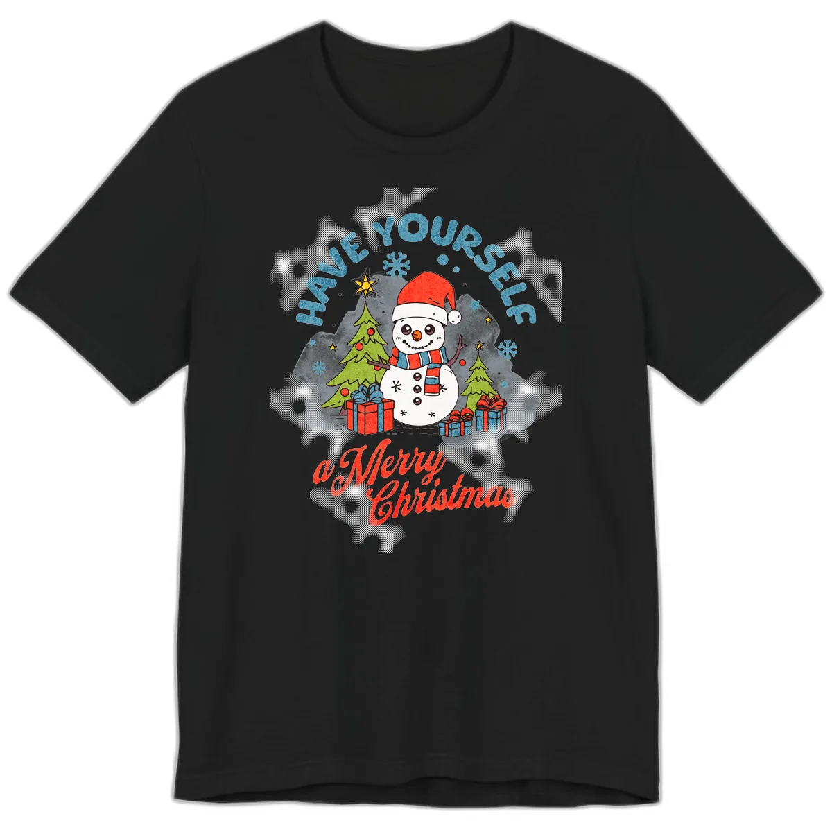 Have Yourself A Merry Snowman Christmas Premium T-Shirt in Black