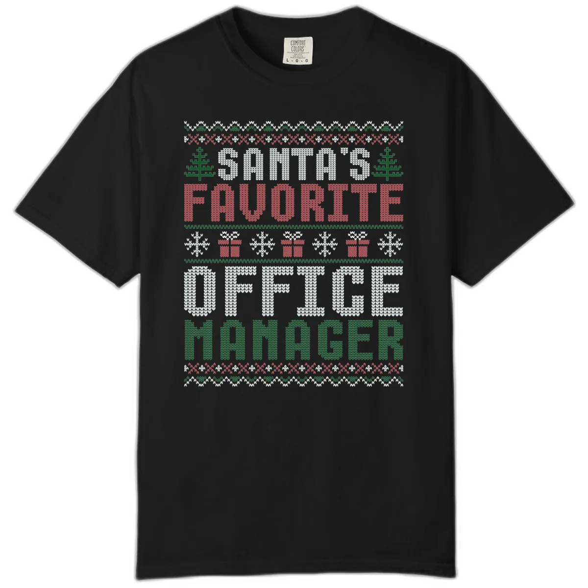 Santa's Favorite Office Manager Comfort Color in Black