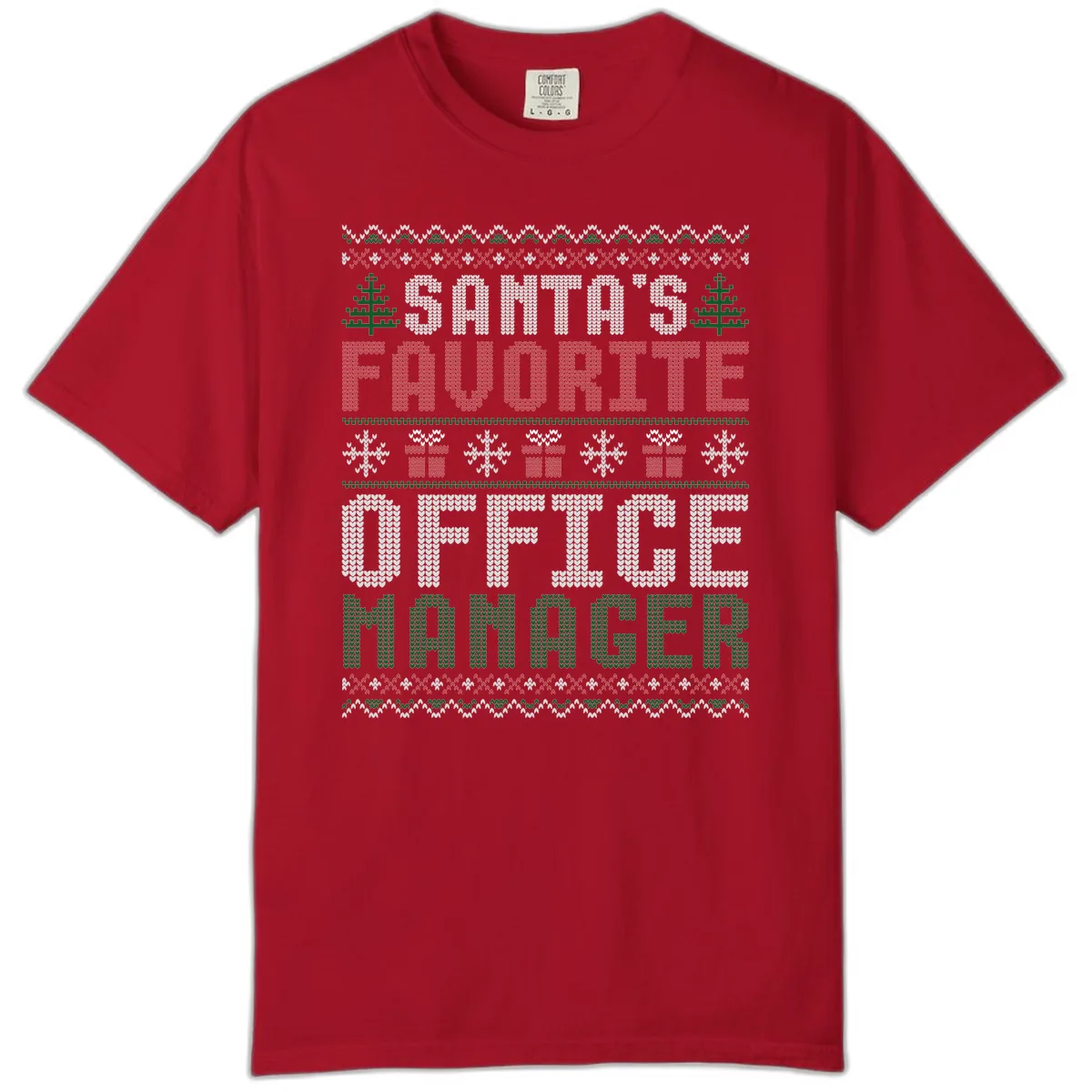 Santa's Favorite Office Manager Comfort Color in Red