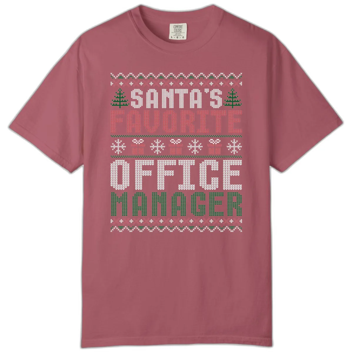 Santa's Favorite Office Manager Comfort Color in Crimson