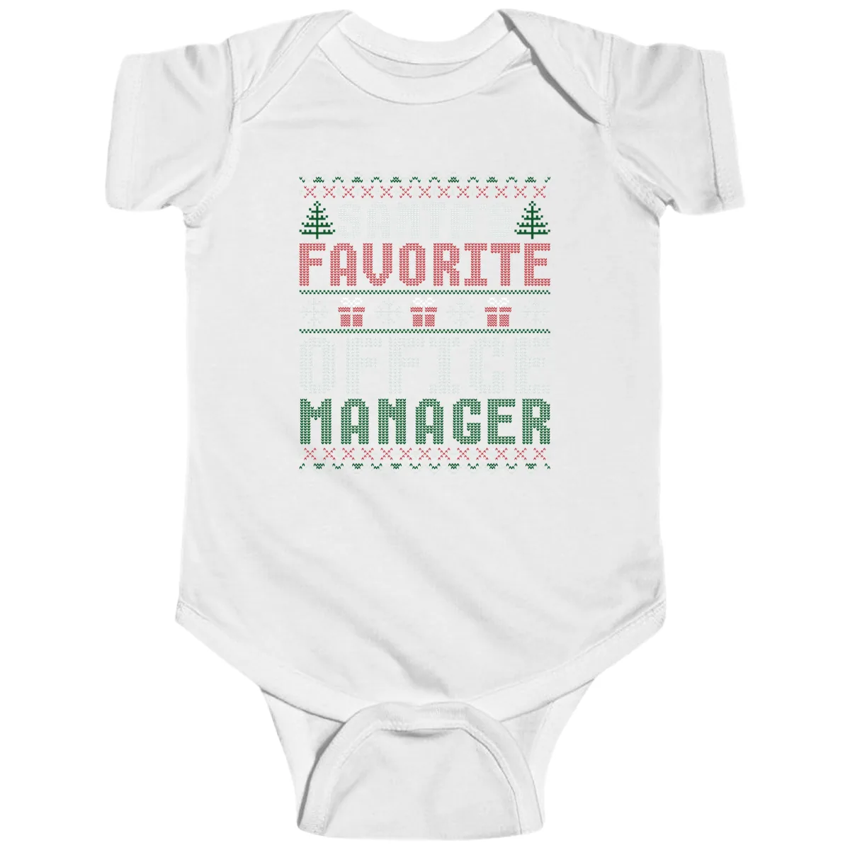 Santa's Favorite Office Manager Baby Onesie in White