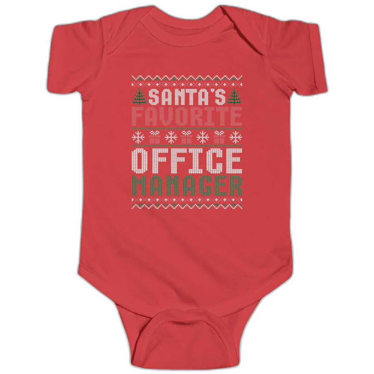 Santa's Favorite Office Manager Baby Onesie in Red