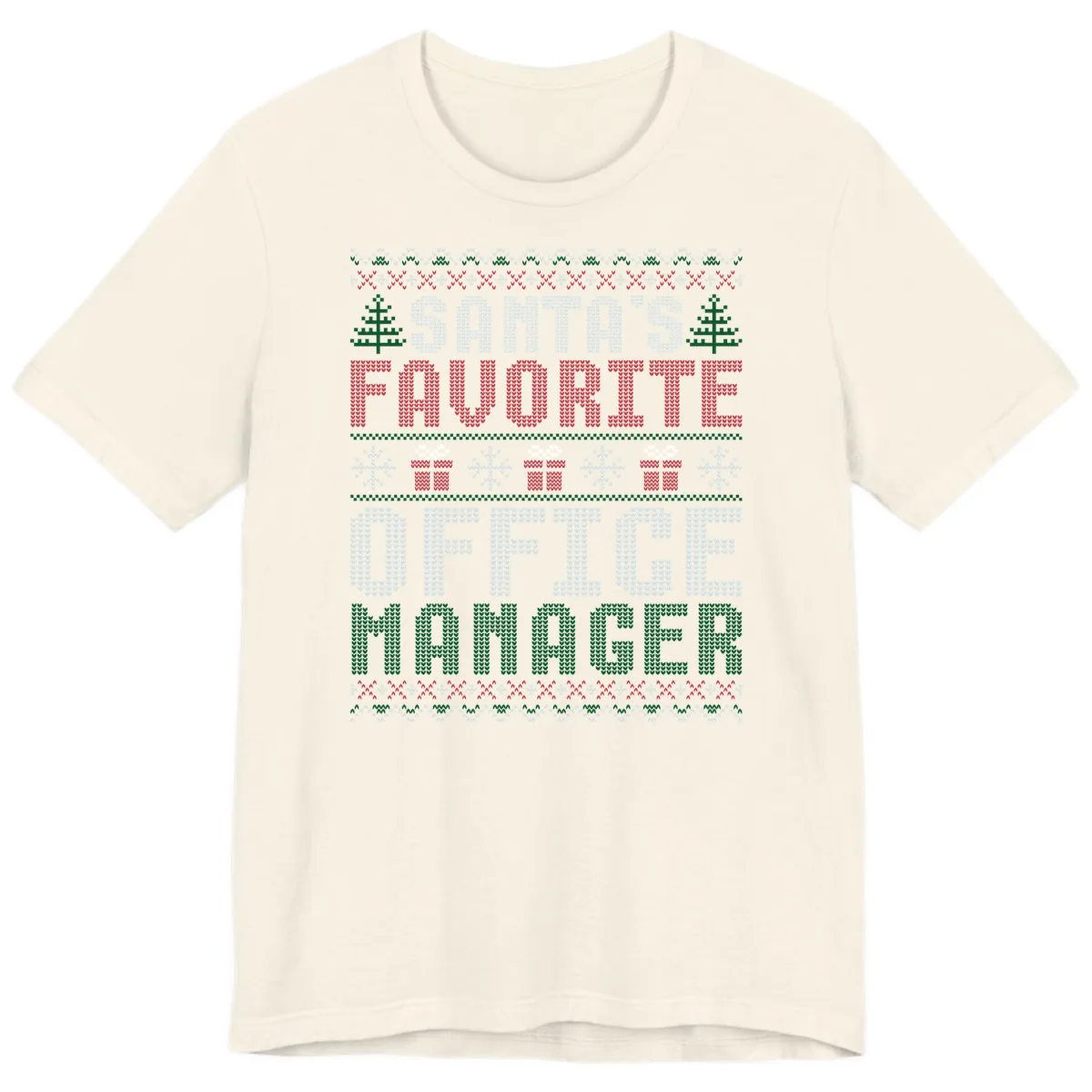 Santa's Favorite Office Manager Premium T-Shirt in Natural