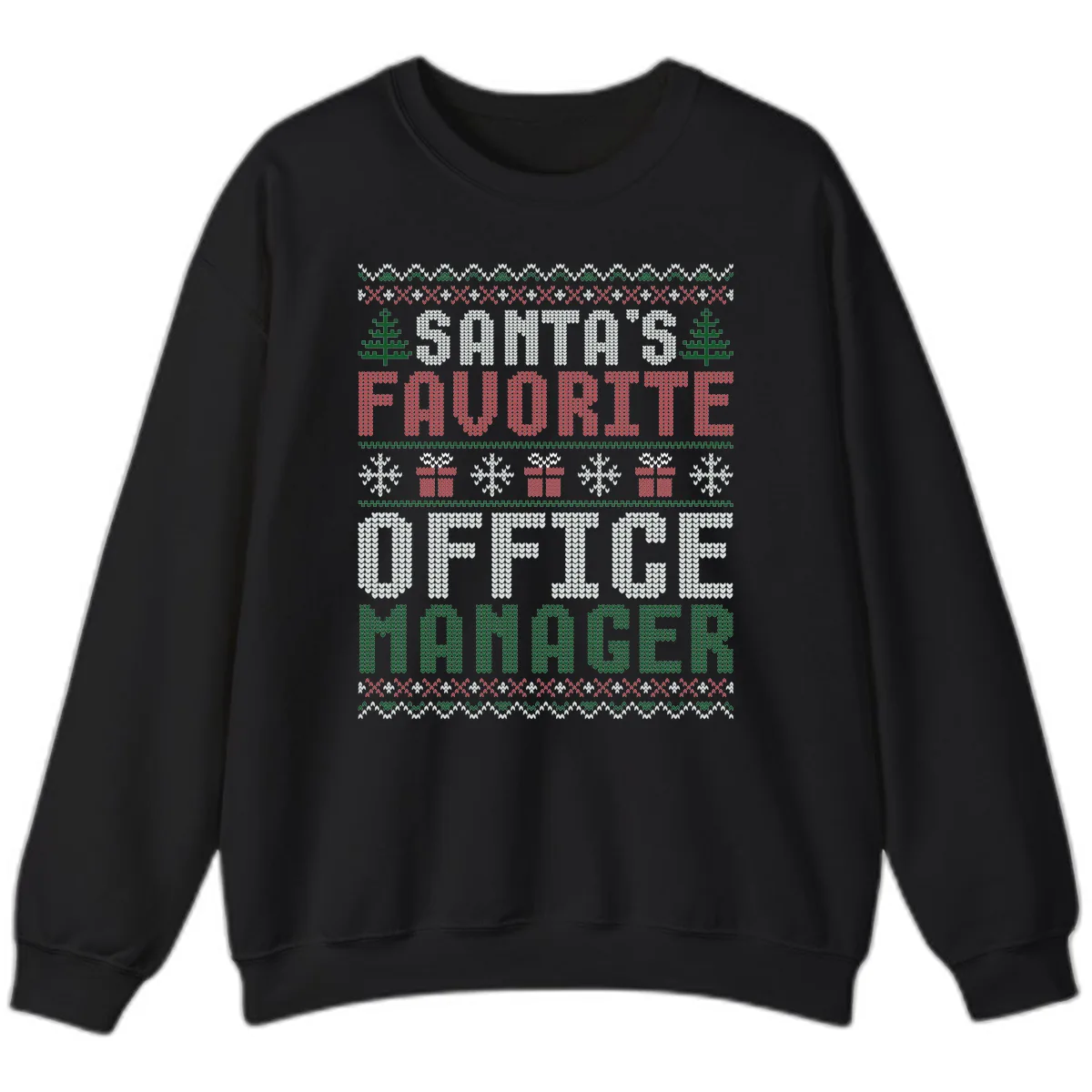Santa's Favorite Office Manager Sweatshirt in Black