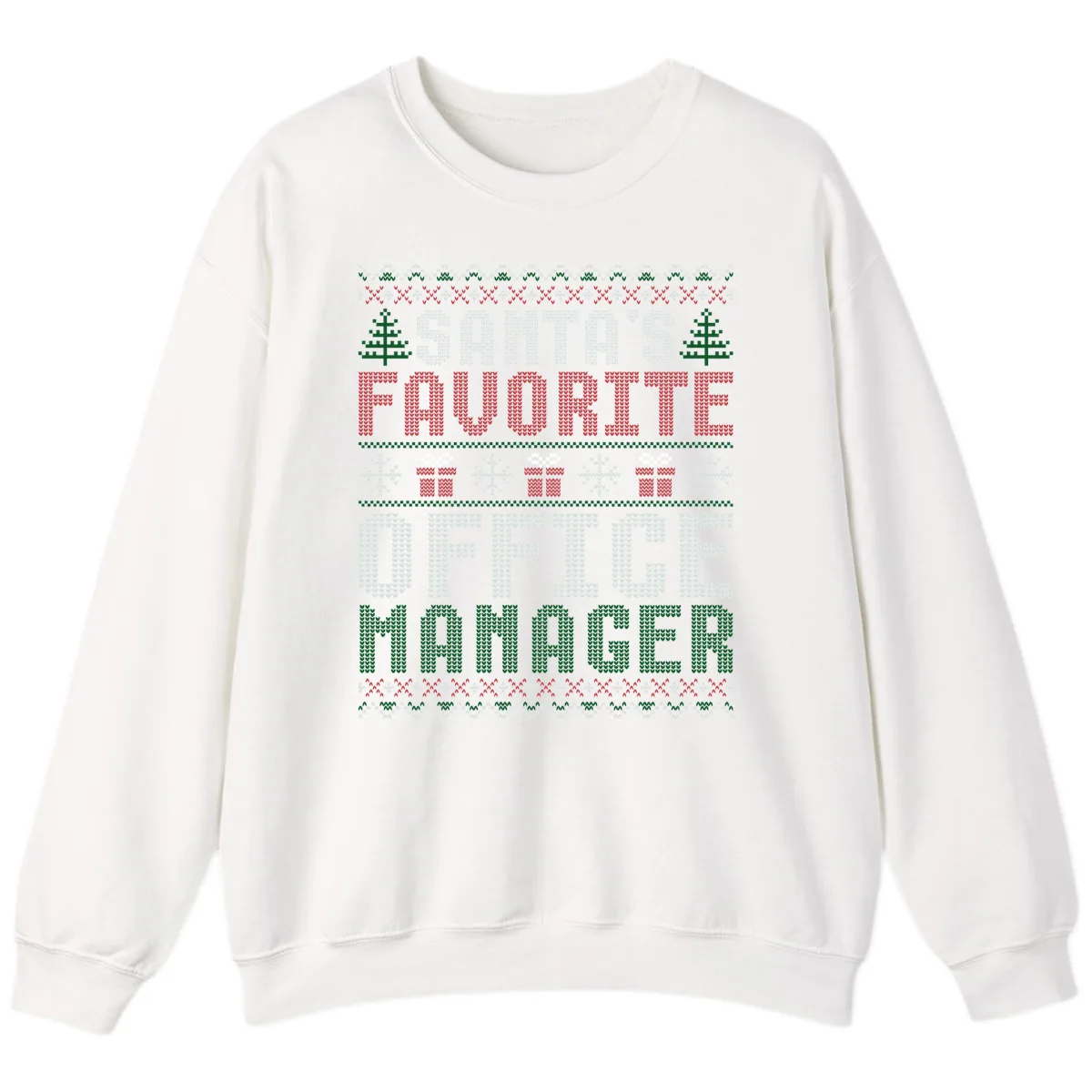 Santa's Favorite Office Manager Sweatshirt in White