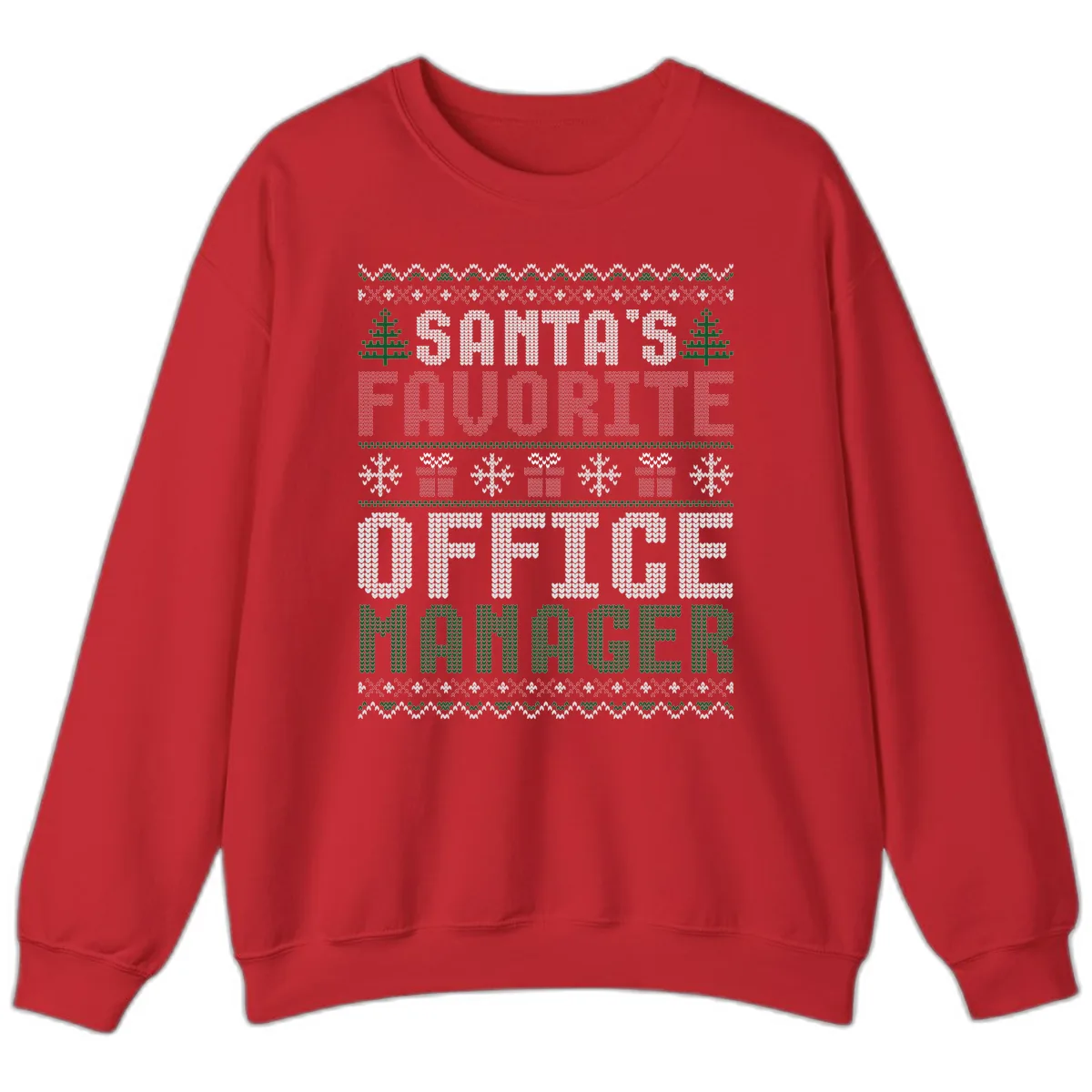 Santa's Favorite Office Manager Sweatshirt in Red