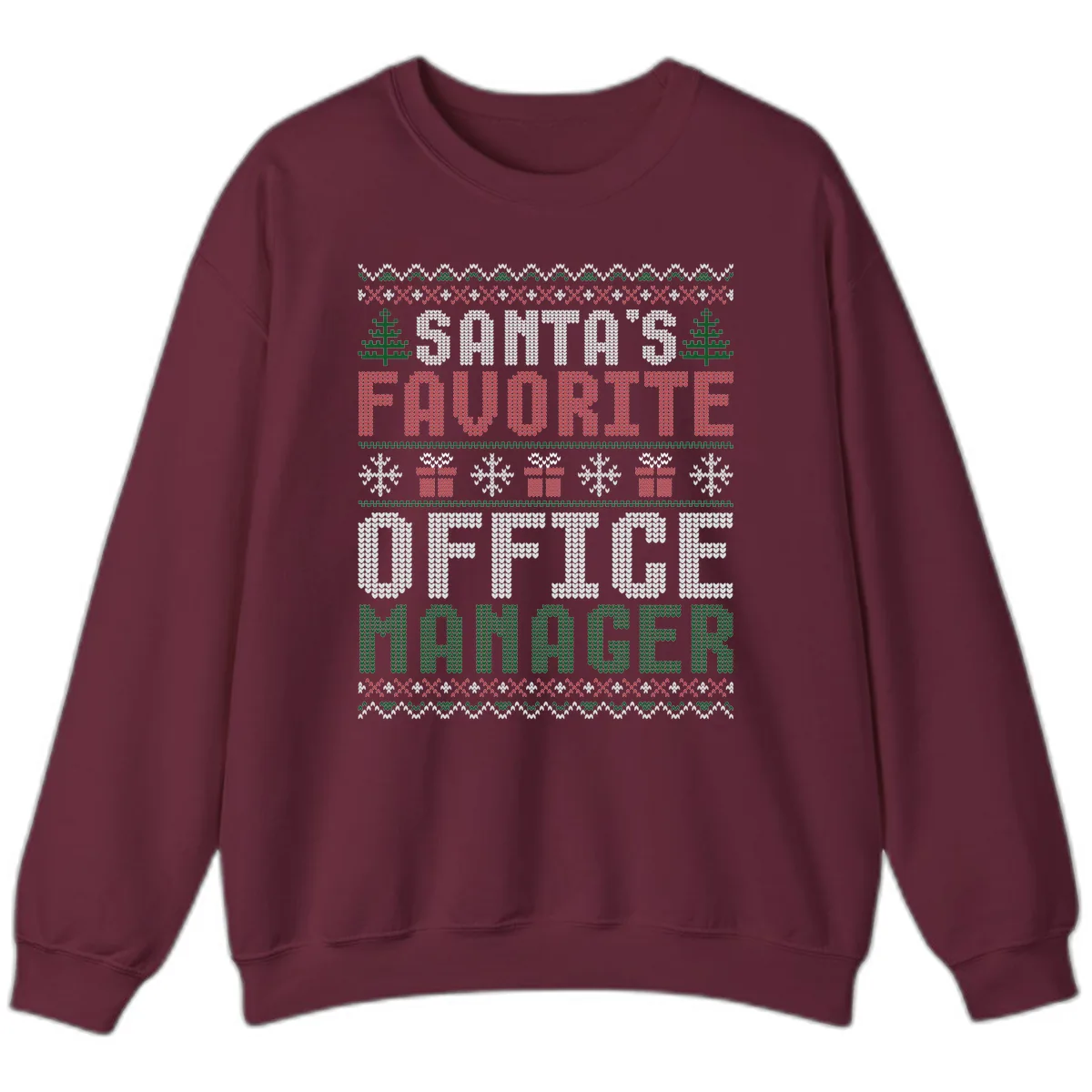 Santa's Favorite Office Manager Sweatshirt in Maroon