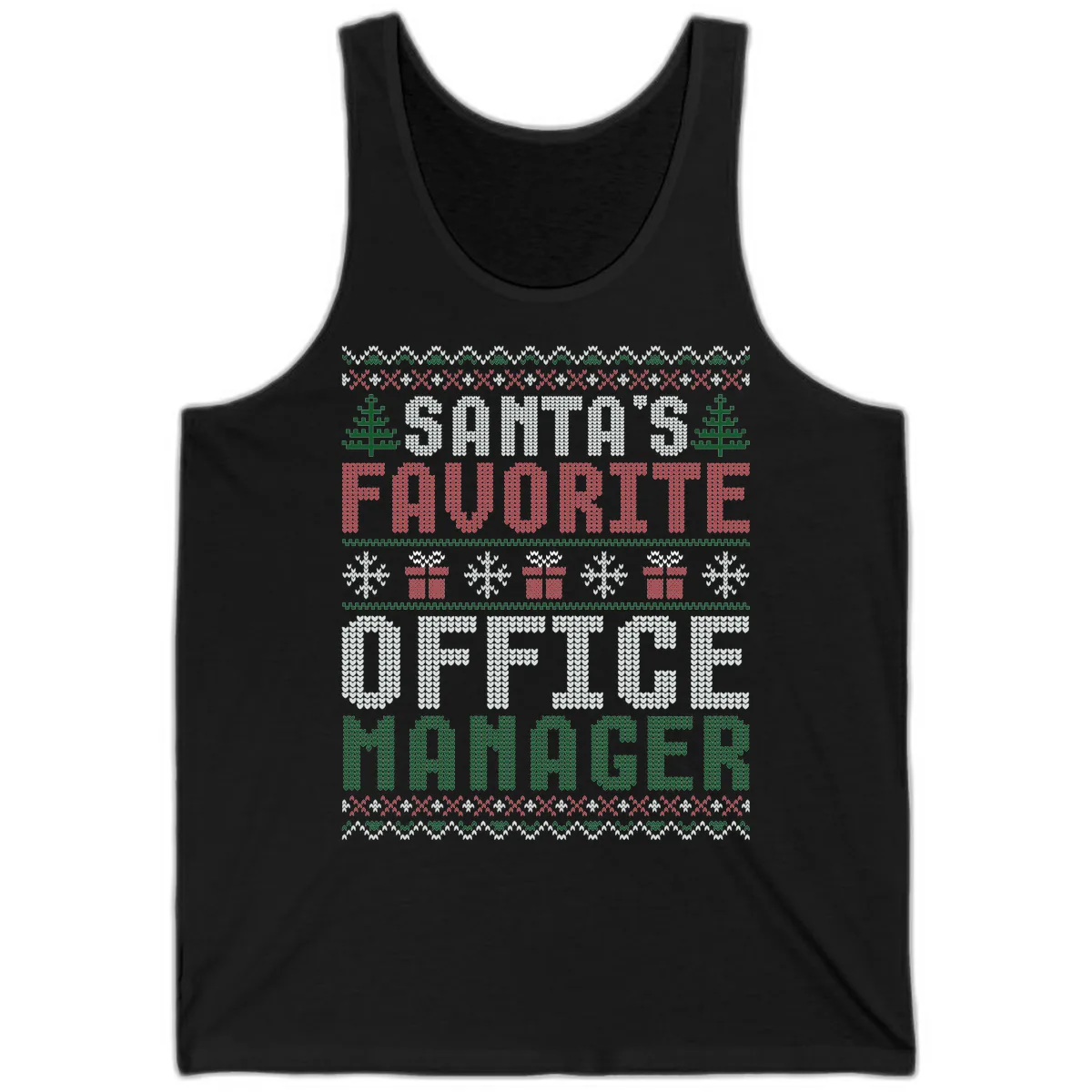 Santa's Favorite Office Manager Tank in Black