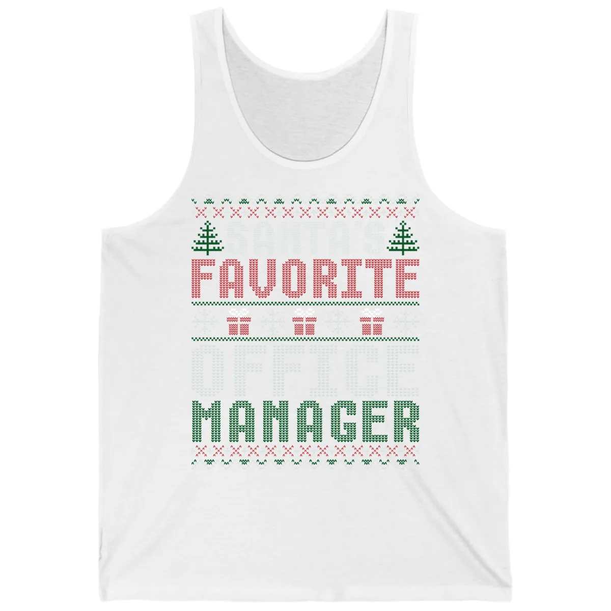 Santa's Favorite Office Manager Tank in White