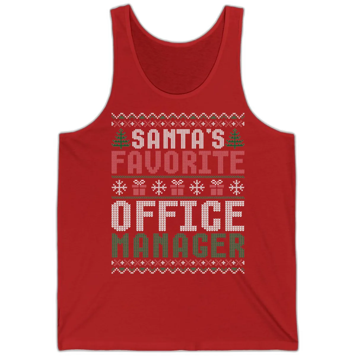 Santa's Favorite Office Manager Tank in Red