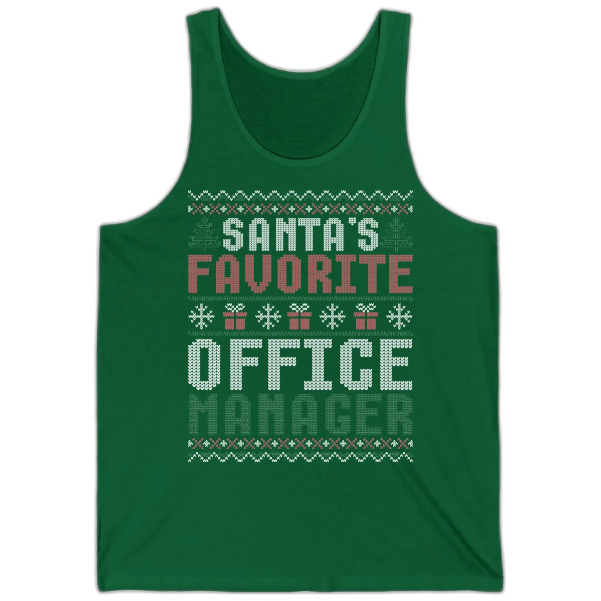 Santa's Favorite Office Manager Tank in Kelly