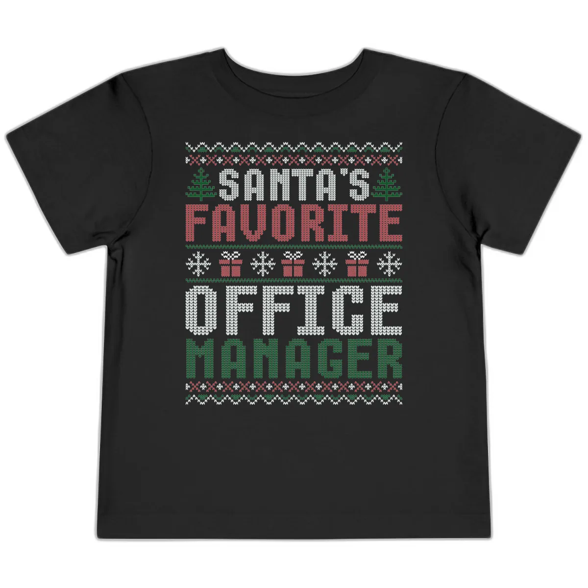 Santa's Favorite Office Manager Toddler T-Shirt in Black